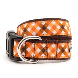 Fall Check Collar Dapper The Worthy Dog Medium Brown/Orange