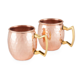 Mini Moscow Mule Shot Mugs w/ Solid Brass Handles - Set of 2 Twine