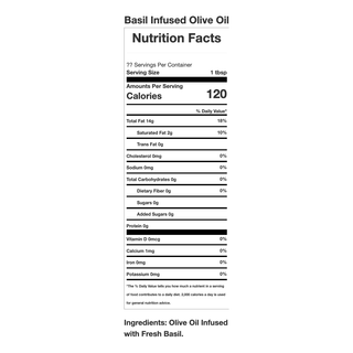 Infused EVOO - Basil Flavored Olive Oil Opal and Olive   