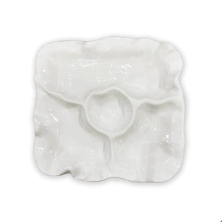 VIDA Havana white chip‑and‑dip platter with a central dip well