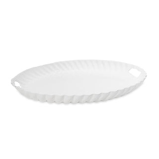 Vienna oval tray with handles in white melamine by Beatriz Ball