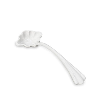 Vienna ladle, white with a flower-shaped bowl and long curved stem
