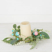 Blue Pink Eggs with Heathers & Greenery Candle Ring Impressive Enterprises, Inc.