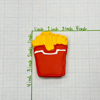 Lunch Menu Dapper cookie in red fondant with yellow icing drizzle.