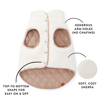 Fawn Sherpa-Lined Reversible Dog Jacket The Foggy Dog