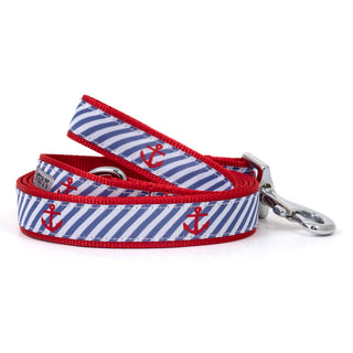 Navy Stripe Anchors Lead Dapper The Worthy Dog Small Navy