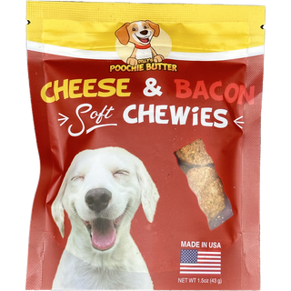 Baked Dog Treat Soft Chewy Collection 1.5oz: Bacon & Cheese Poochie Butter