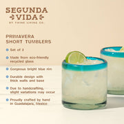 Segunda Vida Primavera Recycled Glass Tumblers - Set of 2 Twine