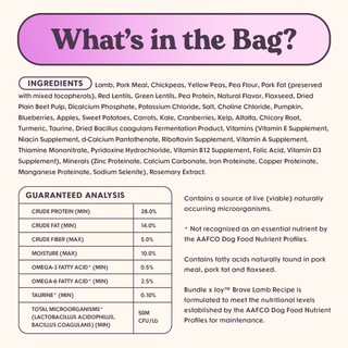 Brave Lamb Superfood Dog Food (Poultry-Free) 4lb Bundle x Joy