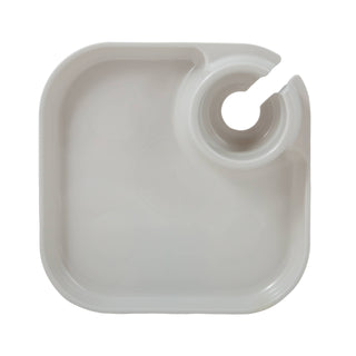 Reusable Party Plates w/ Stemware Holder - Set of 4 - White Fancy Panz