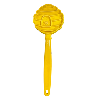 Lick Stick hand-held enrichment toy, yellow beehive design for dogs
