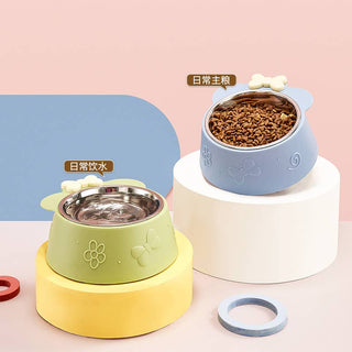 Bowknot Cat Dog Pet Bowl With Stainless Steel_CWMM5180 Toby Supply