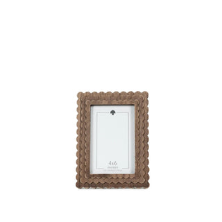 Wood scallop photo frame for 4x6 pictures, espresso finish, stacked set