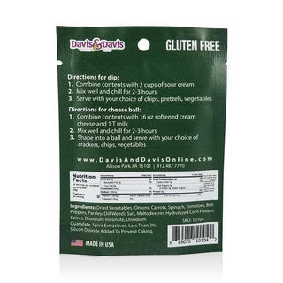 Vegetable Herb Dip Mix, gluten-free, green packaging, convenient party dip mix for gatherings and snacks