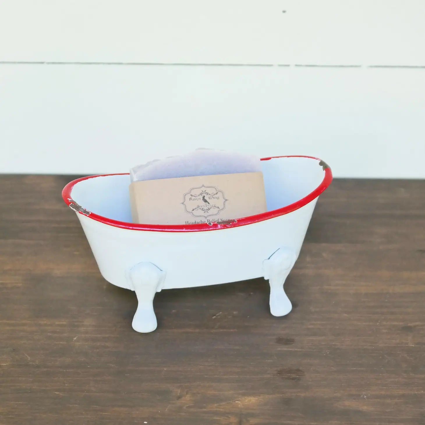 Mini Enamel Bathtub Soap Dish Red  Foreside Home & Garden   