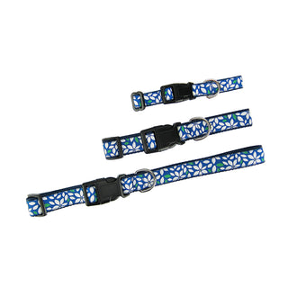 Blue Floral - Dog Collar Dog & Me
