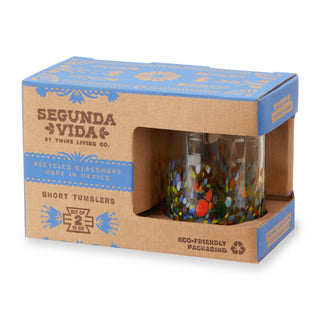 Segunda Vida Artistico Recycled Glass Tumblers - Set of 2 Twine