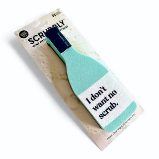 Scrubbly Sponge - No Scrub on beige packaging with turquoise sponge.