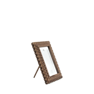 Wood scalloped photo frame, espresso finish for 4x6 pictures, Devanie At Home, set of 2