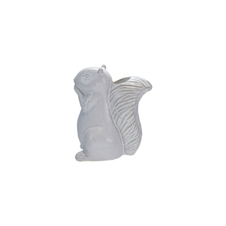Stoneware Squirrel Shaped Taper Holder, White (Each Will Vary) Candleholders Creative Co-Op