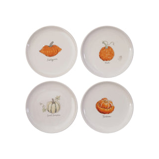 6" Round Stoneware Plate with Pumpkin/Squash Plate Creative Co-Op