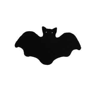 Faux Sherpa Fabric Bat Shaped Pillow, Black Pillow Creative Co-Op