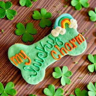 6 inch My Lucky Charm Dog Bone St Pawtys Day dog treats YumYum4DOGS