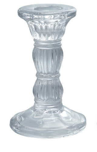 Pressed Glass Taper Holder Candleholders Creative Co-Op