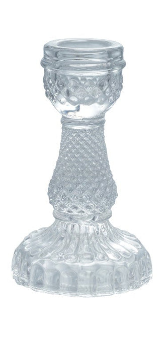 Pressed Glass Taper Holder Candleholders Creative Co-Op