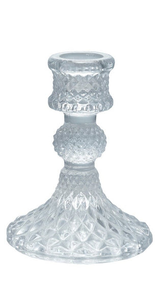 Pressed Glass Taper Holder Candleholders Creative Co-Op