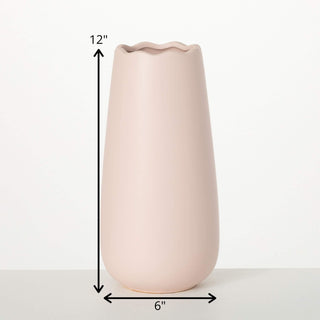 Matte Blush Scalloped Vase Sullivans Home Decor