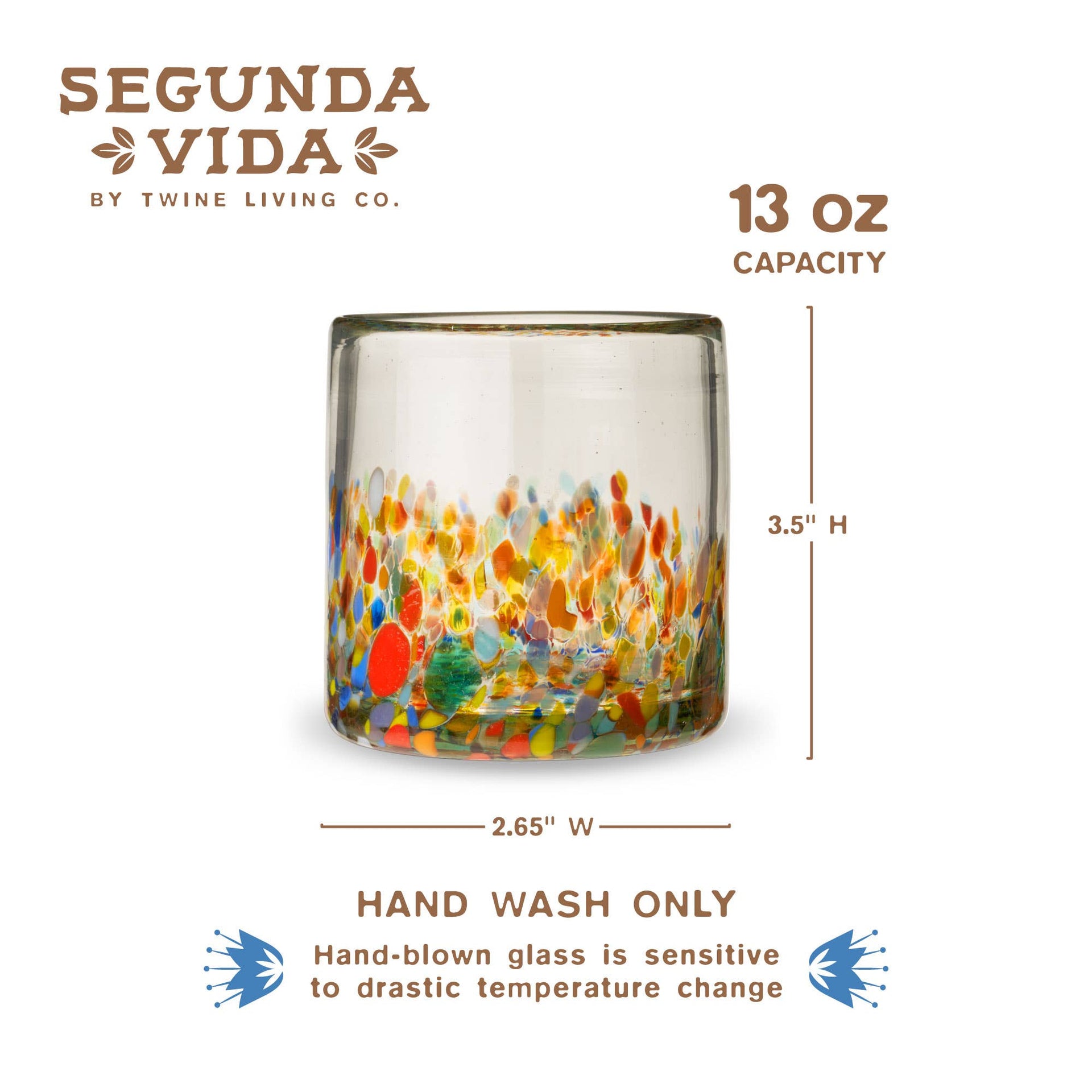 Segunda Vida Artistico Recycled Glass Tumblers - Set of 2 Twine