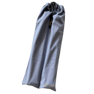 Mahjong rack storage bag, gray fabric drawstring for 17.5–20 inch racks.