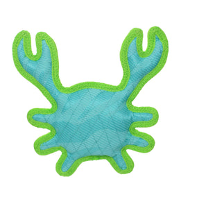 DuraForce Crab Tiger blue/green durable squeaky dog toy