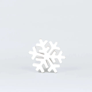 Wood snowflake chunky shape, 6x6 inches, white finish, Christmas decor