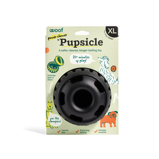 Pupsicle dog chew toy, black rubber donut, XL size