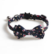 Mokka - Floral Bowtie Cat Collar Cheerhunting Black