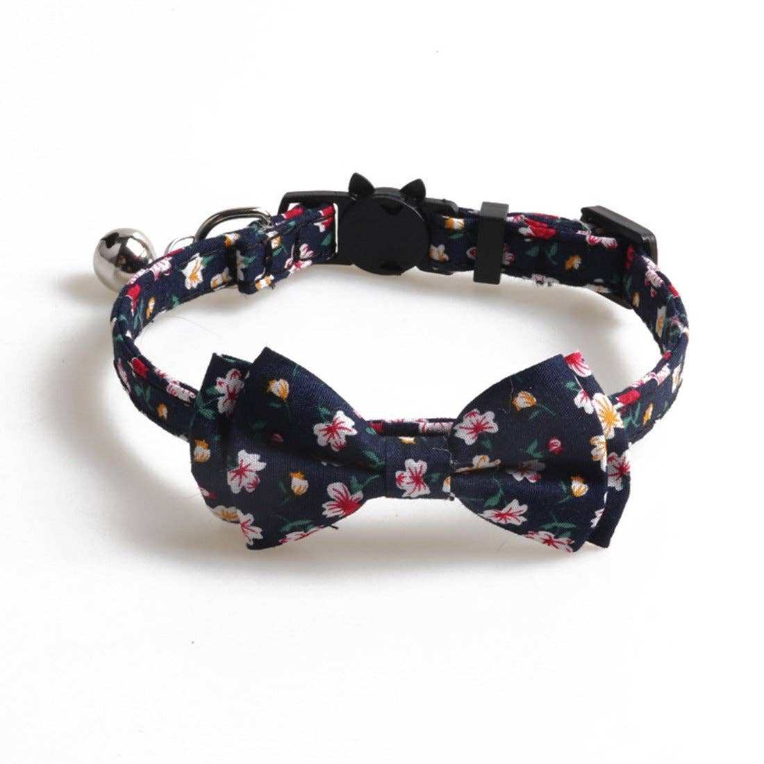 Mokka - Floral Bowtie Cat Collar Cheerhunting Black
