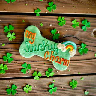 6 inch My Lucky Charm Dog Bone St Pawtys Day dog treats YumYum4DOGS