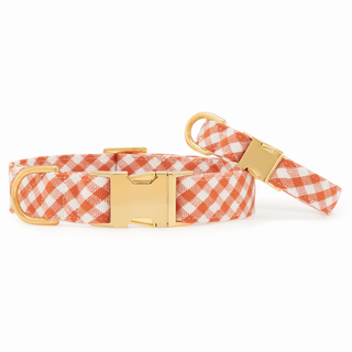 Cider Gingham Dog Collar The Foggy Dog