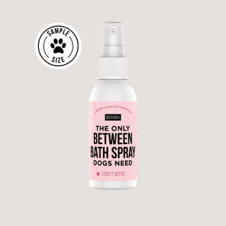 The Only Between Bath Spray for dogs, floral & coconut scent, pink label, 3 fl oz spray bottle