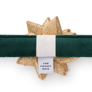 Gold glitter bow dog collar attachment for dogs, pet bows & ribbons