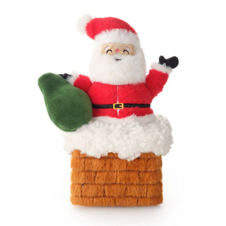 Here Comes Santa interactive snuffle dog toy with a plush Santa figure and stacked fabric segments