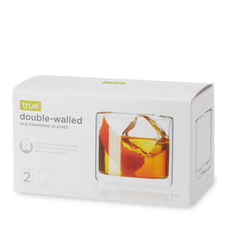 Glass Double-Walled Insulated Whiskey Glasses - Set of 2 TRUE