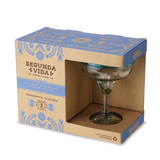 Primavera Recycled Glass Margarita Glasses - Set of 2 Twine