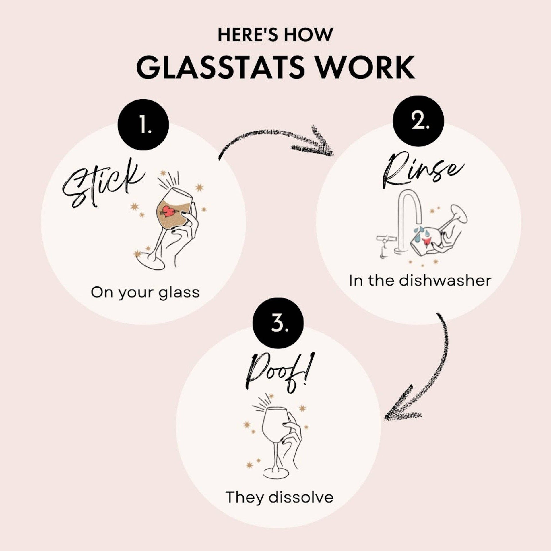 Wine Time Drink Markers  GlassTats   