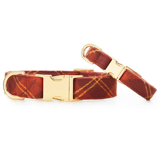 Cider Plaid Flannel Fall Dog Collar The Foggy Dog