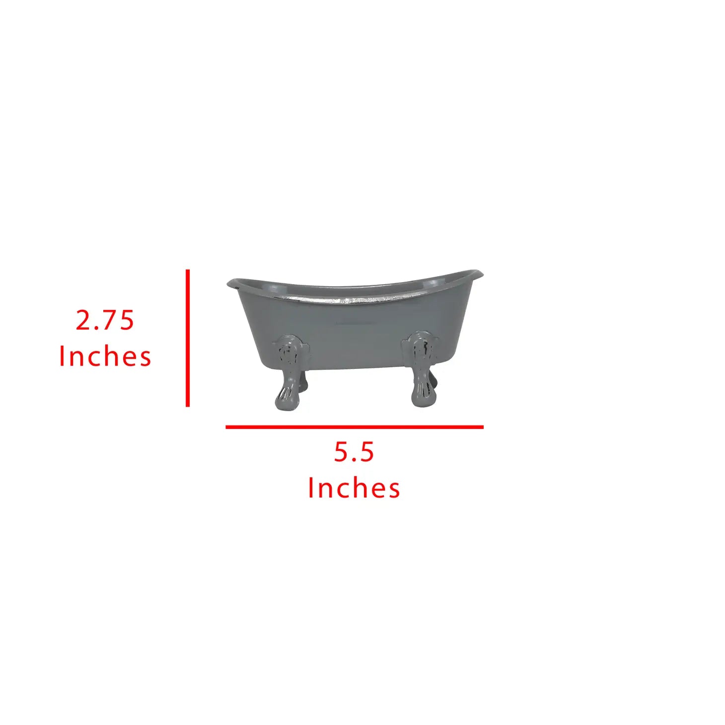 Mini Gray Bathtub Soap Dish  Foreside Home & Garden   