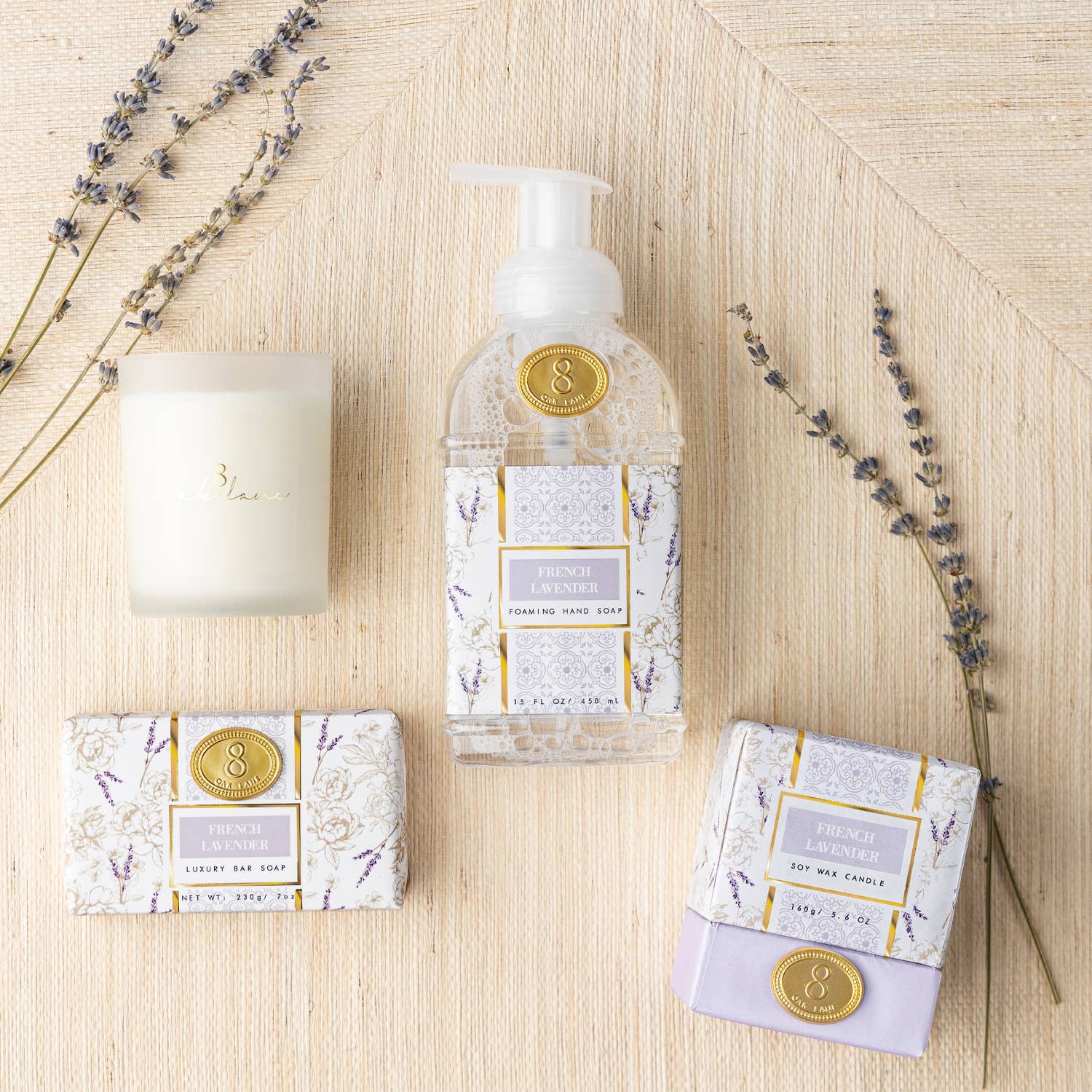 French Lavender 5.6oz Soy Wax Candle 8 Oak Lane