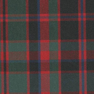 Highland plaid dog bow tie in green, red, and navy fabric